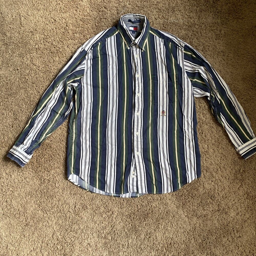 tommy hilfiger button down shirt vintage medium